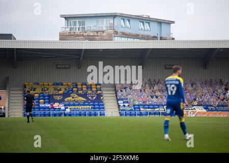 LONDON, GROSSBRITANNIEN. MÄRZ 27th Plough Lane im Rahmen des Sky Bet League 1-Spiels zwischen AFC Wimbledon und Northampton Town am Samstag, den 27th. März 2021 in der Plough Lane, Wimbledon. (Quelle: Federico Maranesi) Quelle: MI News & Sport /Alamy Live News Stockfoto