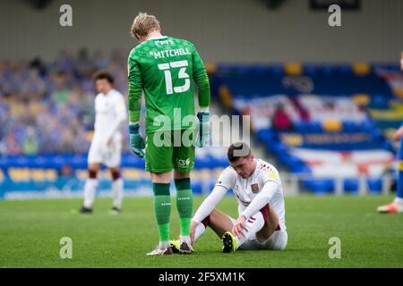 LONDON, GROSSBRITANNIEN. MÄRZ 27th Lloyd Jones von Northampton Town Gesten während der Sky Bet League 1 Spiel zwischen AFC Wimbledon und Northampton Town in der Plough Lane, Wimbledon am Samstag, 27th. März 2021. (Quelle: Federico Maranesi) Quelle: MI News & Sport /Alamy Live News Stockfoto