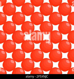 Illustration zum Thema große Muster identische Arten Fisch Kaviar, Ei gleiche Größe. Eiermuster aus frischem Fischkaviar für farbigen Druck auf Wallpa Stock Vektor