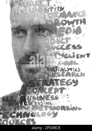 Ein unterirdisches Porträt eines gutaussehenden Mannes Stockfoto