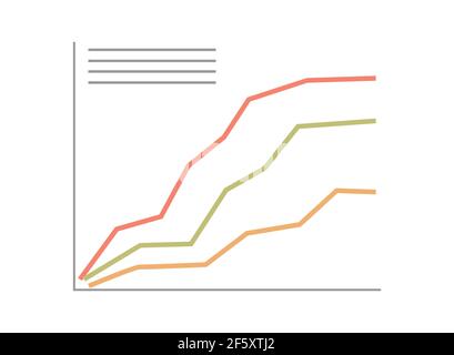 Abstraktes Finanzdiagramm mit Vektor-Flat-Illustration für Aufwärtstrendlinien. Politische Wahlergebnisse. Symbol für den Markt für Geschäfts- oder Investitionsdaten. Investitionsstrategie, Geschäftsanlageantrag unterzeichnen. Stock Vektor