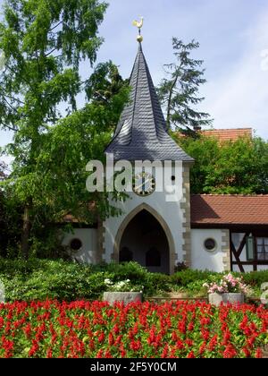 Haus im Erlebnispark Tripsdrill bei Cleebronn im Zabergäu, Kreis Heilbronn, Baden-Württemberg, Deutschland Stockfoto