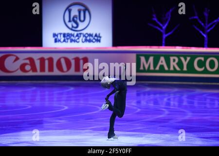 Stockholm, Schweden. März 2021, 28th. Alexandra TRUSOVA FSR, während der Ausstellungsgala bei der ISU World Figure Skating Championships 2021 im Ericsson Globe, am 28. März 2021 in Stockholm, Schweden. Quelle: Raniero Corbelletti/AFLO/Alamy Live News Stockfoto