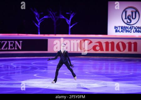 Stockholm, Schweden. März 2021, 28th. Alexandra TRUSOVA FSR, während der Ausstellungsgala bei der ISU World Figure Skating Championships 2021 im Ericsson Globe, am 28. März 2021 in Stockholm, Schweden. Quelle: Raniero Corbelletti/AFLO/Alamy Live News Stockfoto