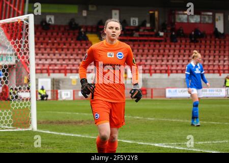Crawley, Großbritannien. 01st Dez 2019. Megan Walsh (Brighton 1) während des Barclays FA Womens Super League Spiels zwischen Brighton & Hove Albion und Everton im People's Pension Stadium in Crawley. Kredit: SPP Sport Presse Foto. /Alamy Live Nachrichten Stockfoto