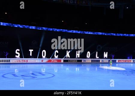 Stockholm, Schweden. März 2021, 28th. Elizaveta TUKTAMYSHEVA FSR, während der Ausstellungsgala bei der ISU World Figure Skating Championships 2021 im Ericsson Globe, am 28. März 2021 in Stockholm, Schweden. Quelle: Raniero Corbelletti/AFLO/Alamy Live News Stockfoto