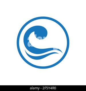 Ocean Wave Wasser Logo Vektor Illustration Design Vorlage Stock Vektor