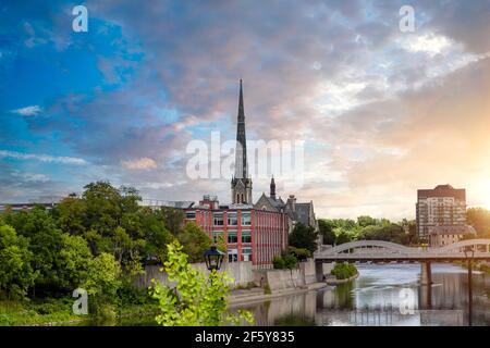 Das historische Stadtzentrum von Cambridge, Ontario, Kanada Stockfoto