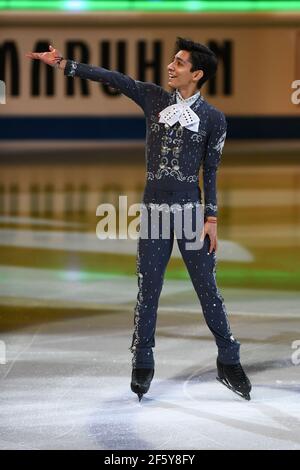Stockholm, Schweden. März 2021, 28th. Donovan CARRILLO MEX, während der Ausstellungsgala bei der ISU World Figure Skating Championships 2021 im Ericsson Globe, am 28. März 2021 in Stockholm, Schweden. Quelle: Raniero Corbelletti/AFLO/Alamy Live News Stockfoto