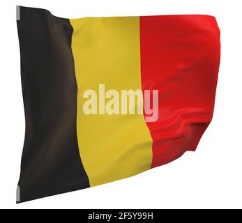 Belgien Flagge isoliert. Winkendes Banner. Nationalflagge Belgiens Stockfoto