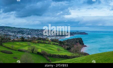 Ness Cove Beach, South West Coast Path, Shaldon, Teignmouth, Devon, England, Europa Stockfoto