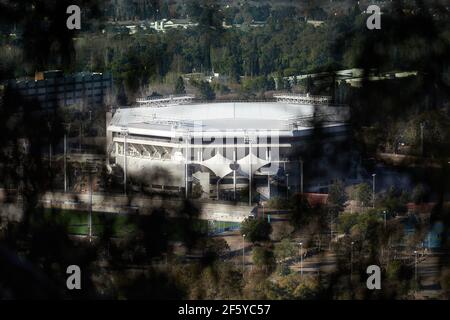 Mendoza, Argentinien 07-24-2018. Überdachtes Stadion, Arena Aconcagua, Olympisches Dorf der Stadt Mendoza. Foto: Axel Lloret - ARGRA 2250 Stockfoto