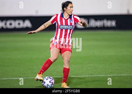 Valencia, Spanien. März 2021, 28th. Silvia Meseguer von Atletico de Madrid in Aktion gesehen während der Spanischen Liga, La Liga Primera Division Femenina, Fußball-Spiel zwischen Valencia CF und Atletico de Madrid im Antonio Puchades Stadion.(Endstand; Valencia CF 0:0 Atletico de Madrid) Credit: SOPA Images Limited/Alamy Live News Stockfoto