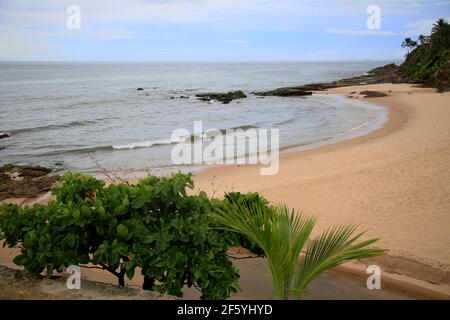 salvador, bahia, brasilien - 15. januar 2021: Blick auf den Strand von Paciencia in der Nähe von Rio Vermelho in der Stadt Salvador. Der Standort ist für geschlossen Stockfoto