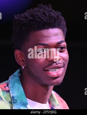 Hollywood, FL, USA. 13th Mai 2021. Lil NAS X besucht Radiosender Hits 97,3 am 13. Mai 2019 in Hollywood, Florida. Kredit: Mpi04/Media Punch/Alamy Live Nachrichten Stockfoto