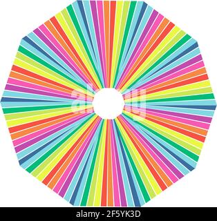 Farbenfrohe, sich nahtlos wiederholende, radiale Vektorgrafik Stock Vektor