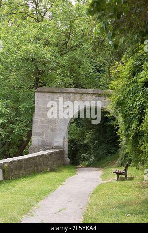 Tor nach Rothenburg ob der Tauber, Deutschland Stockfoto