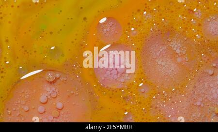 Bunte grüne gelbe Blasen Oberfläche Tapete Themen Hintergrund, multicolor Raum Universum Konzept Stockfoto