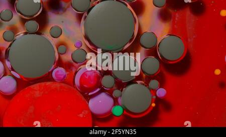 Bunte schwarz rot Blasen Oberfläche Tapete Themen Hintergrund, multicolor Raum Universum Konzept Stockfoto