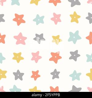 Sternmuster. Cute Vektor nahtlose Muster von bunten Sternformen in einem all over-Design, Ressource Hintergrund. Stock Vektor