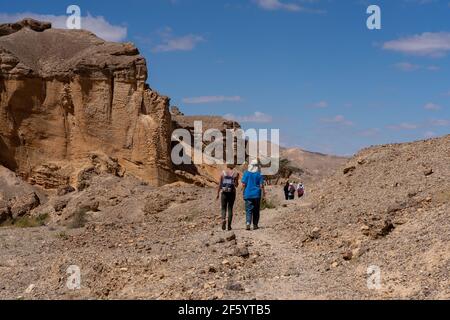 Wanderer in der Negev-Wüste Israel Stockfoto