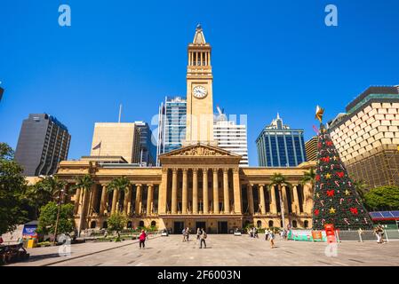 21. Dezember 2018: Brisbane City Hall, Sitz des Brisbane City Council, befindet sich am King George Square in Queensland, Australien. Es wurde o aufgeführt Stockfoto