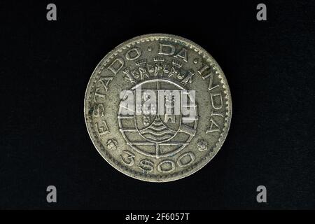 Vintage ESTADO·da·INDIA 3 00 USD ist 3 Escudos Portugiesisch Indien Stockfoto