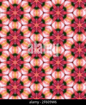 Aquarell mehrfarbige geometrische Wiederholung Muster. Arabisch rosa Rosetten wiederholen Motive. Stockfoto