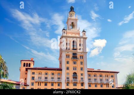 Hotel Biltmore Außenarchitektur in Coral Gables, Miami, Florida, USA Stockfoto