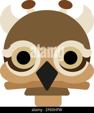 Wild Eule Icon Logo, Greifvogelkopf, Wissen und Weisheit Emblem. Stockfoto