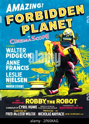 FORBIDDEN PLANET 1956 MGM Film mit Anne Francis und Walter Pidgeon Stockfoto