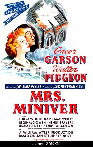 FRAU. MINIVER 1942 MGM Film mit Greer Garson und Walter Pidgeon Stockfoto