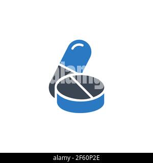 Pillen Glyphe Verwandte Vektor-Symbol. Stock Vektor