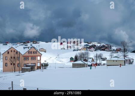 Winterblick von der Hochebene von hıdırnebi in der Provinz trabzon Stockfoto