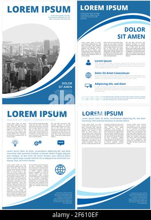 Blau mit elipse, moderne Business-Motion-Stil-Abdeckungen und Innenseiten informgraphics Design für Broschüre, Broschüre, Geschäftsbericht, Vorschlag A4 f Stock Vektor