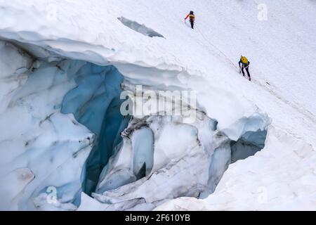 Bergsteiger auf dem Tantalus Traverse Stockfoto