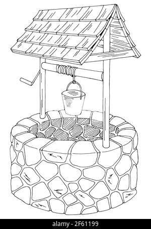 Alte gut isolierte Grafik schwarz weiß Skizze Illustration Vektor Stock Vektor