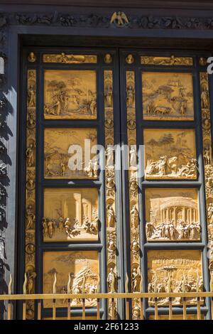 Tore des Paradieses Türen auf Battistero di San Giovanni in Florenz Stockfoto