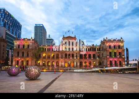 22. Dezember 2018: Treasury Casino, auch bekannt als The Treasury, ist ein Casino in Brisbane, Australien, das von der Star Entertainment Group betrieben wird. Es beherbergt auch Stockfoto