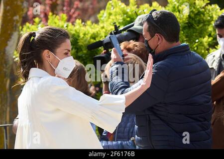 Fuendetodos, Aragon, Spanien. März 2021, 29th. Königin Letizia von Spanien besucht Fuendetodos im Rahmen des Gedenkens an den 275th. Jahrestag der Geburt von Francisco de Goya am Geburtsort von Goya am 29. März 2021 in Fuendetodos, Spanien Credit: Jack Abuin/ZUMA Wire/Alamy Live News Stockfoto