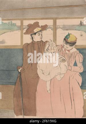 Im Omnibus von Mary Cassatt Stockfoto