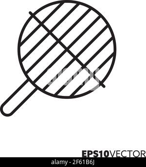 Symbol für runde Grillrost-Linie. Umreißen Symbol für Grill- und Grillgeräte. Vektorgrafik für flache Grillrost. Stock Vektor