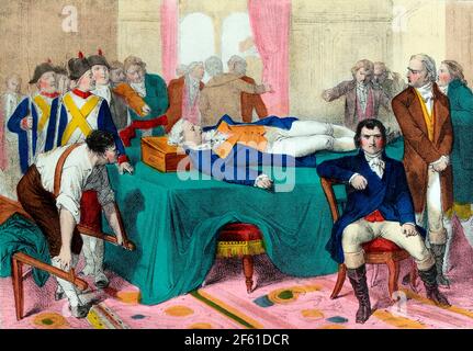 Maximilien Robespierre verhaftet und verletzt, 1794 Stockfoto