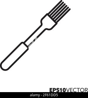 Symbol für die Linie der Silikonbürste. Umriss Symbol für Grill, Backen und Kochen Utensil. Vektorgrafik Küchenausstattung. Stock Vektor