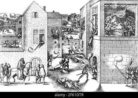 Attentat auf Gaspard de Coligny, 1572 Stockfoto