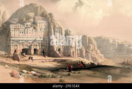 Petra, Jordanien, 1839 Stockfoto