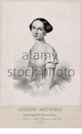 Augusta Maywood Portrait, 1825 – 1876, war die erste amerikanische Ballerina, die internationale Anerkennung erhielt, Vintage Illustration von 1853 Stockfoto