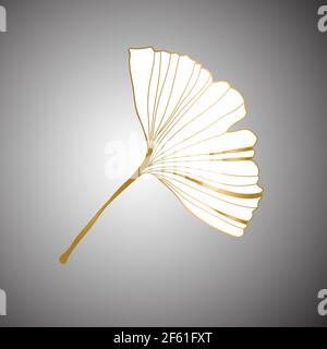 Vektor-Illustration von Ginkgo biloba Blatt. Tinte Linie Kunst Design.Vektor Stock Vektor