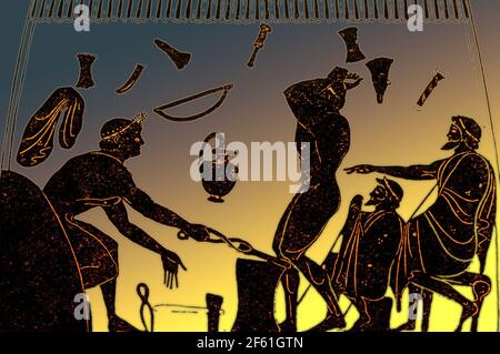 Antike griechische Schmiede, 6. Jahrhundert v. Chr. Stockfoto