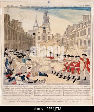 Boston Massacre, 1770, Originalversion Stockfoto